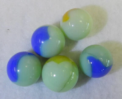 #18752m Vintage Group of Peltier Glass Uranium Patch Marbles .62 to .67 Inches - Image 1 of 4