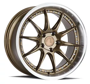 One 18x9.5 AodHan DS-07 5x114.3 +22 Bronze w/Machined Lip Wheel - Picture 1 of 3