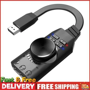 GS3 7.1 Channel Sound Card Converter Adapter External USB Audio Headsets for PC - Afbeelding 1 van 7