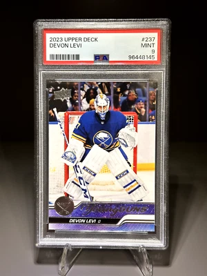 2023/24 Upper Deck Young Guns 💎 PSA 9 Mint DEVON LEVI - Image 1 of 2