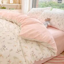 Flower Cherry Bedding Set Flat Bed Sheet Duvet Cover Nordic Bed Linen BeddingSet