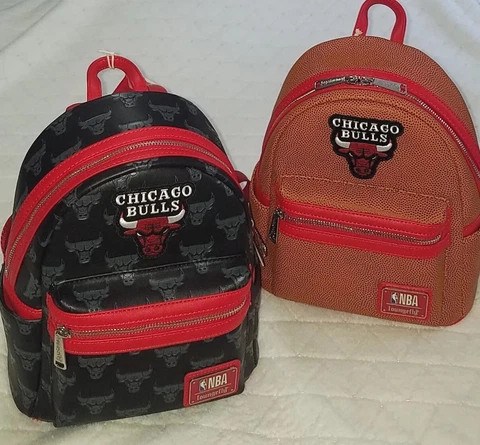 NBA Chicago Bulls Logo NEW Mini Backpack lot 2 Orange & Black/Red Cover
