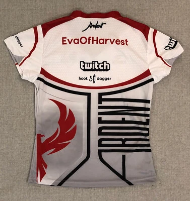 Camiseta Ardent Twitch Adulto XS Raven League Of Legends Juegos Blanca Roja Foto 1 de 4