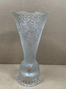 Avon Vintage Glass Vase Candlestick Holder Heart Fostoria 7”T x 2.75” Diam 3.5”D - Picture 1 of 8