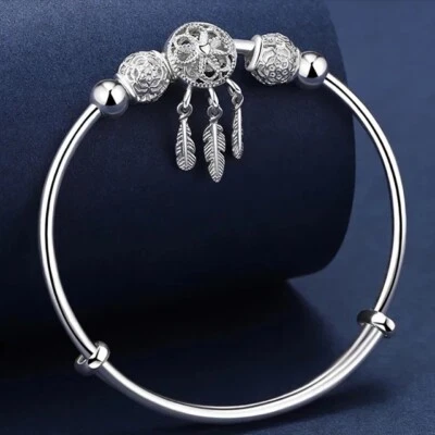 Moda Atrapasueños Borla Pluma Dije Pulsera Brazalete Mujeres Elegante Regalo EE. UU. Foto 1 de 4