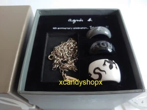 authentic agnes b ceramics rings & 925 silver necklace set - Picture 1 of 3