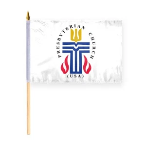 12"x18" Presbyterianische Kirche USA religiöse Stockfahnen kleine Handfahnen - Bild 1 von 1