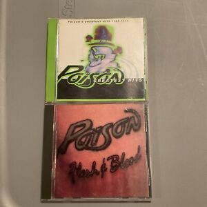 2 CD LOT/ POISON- Greatest Hits + FLESH & BLOOD CD Lot! B18