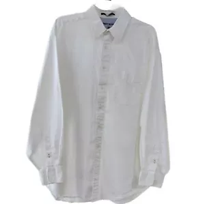Camisa de vestir Tommy Hilfiger para hombre 16,5 34-35 blanca 100 % algodón manga larga - Imagen 1 de 5