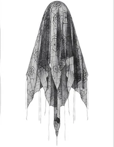Dark In Love Damen Gothic Spinnennetz Spitze Brautschleier schwarz - Bild 1 von 11