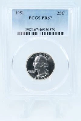1951-P PCGS PR67 Washington Quarter Proof 25C - Image 1 of 2