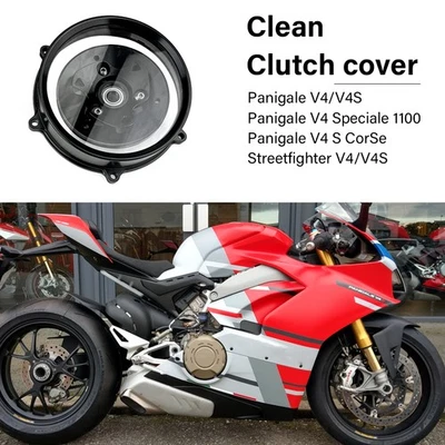 For Ducati Panigale V4 S CorSe Streetfighter V4S Clear Clutch Protect Cover - Image 1 of 4