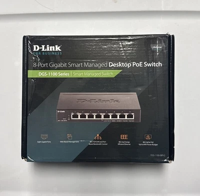 D-Link DGS-1100-08V2 Switch desktop gestito intelligente 8 porte 8 porte porte GbE porte L2, VLAN - Immagine 1 di 4