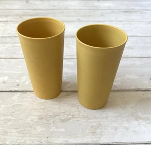 Tupperware Tassen Vintage beige gelb Farbe 2er Set Trinkgläser # 873-40 - Bild 1 von 2