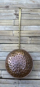 Vintage Victorian Copper Chestnut Roaster with Brass Handle - Picture 1 of 3