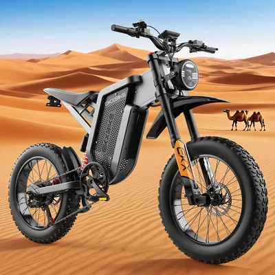EKX Electric Dirt Bike for Adults 2000W with 48V 35AH Battery 34MPH Long Range MTB