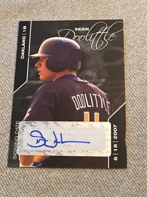 SEAN DOOLITTLE 2008 JUST MINORS BLACK SIGNING DATE ROOKIE AUTOGRAPH #6/25 - Image 1 of 2