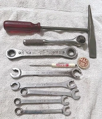 Mac Tools Lot 3/8" Drive X8R, CH3 WELDING HAMMER 6 WRENCHES,  MATCO, USA MADE  - Image 1 of 4