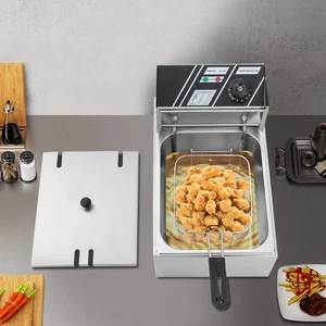 Friggitrice ad Olio 6L Acciaio Inox 2500W Professionale Cucina Zone Fredde Friggitrice Friggitrice - Foto 1 di 24