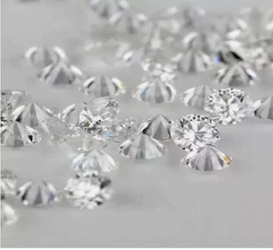 Certified 1 mm Round Cut CVD Diamond J Color I2 Clarity 120 Pcs Diamond Lot - Picture 1 of 8