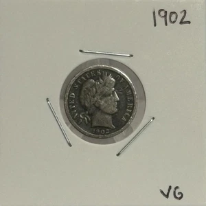 Barber Dime von 1902, 90% Silber, sehr guter Zustand, schöne Erhaltung! 🔥 - Bild 1 von 4