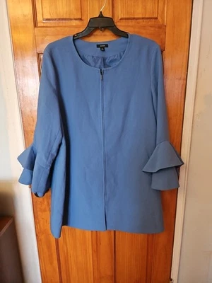 ALFANI женщин куртка кардиган пальто синий с подкладкой полный молнии размер XXL новый без ЯРЛЫКОВ  - Изображение 1 из 4