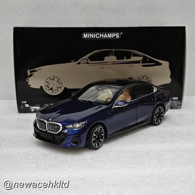 BMW i5 - 2023 BLUE METALLIC MINICHAMPS 1/18 #110023400 - Image 1 of 4