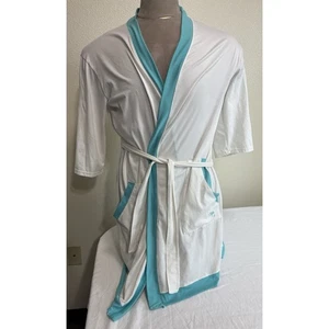 Hello Mello Woman’s Size S/M Robe Coverup White Soft Shower Attached Belt Lounge - Picture 1 of 10