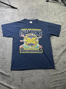 Vintage Michigan Wolverines Shirt Herren XL blau NCAA Football 1997 Champions - Bild 1 von 8