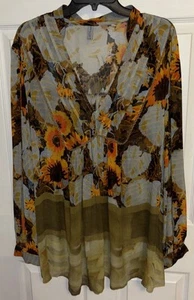Top blusa contadina trasparente girasole Bl^nk London Anthropologie XL Cordelia *Leggi* - Foto 1 di 17