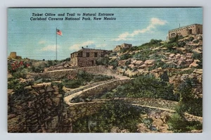 Carlsbad Caverns Park NM-New Mexico, Ticket Office & Trail Vintage Postcard - Picture 1 of 2
