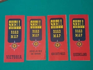 Vintage Shell Oil Road Tourist Maps X 4 Australia 1950's - Picture 1 of 7