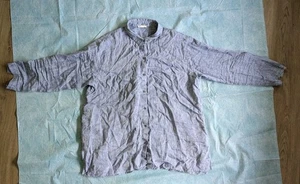 Eileen Fisher Yarn-Dyed Handkerchief 100% Organic Linen Button Down Shirt Blue - Picture 1 of 12