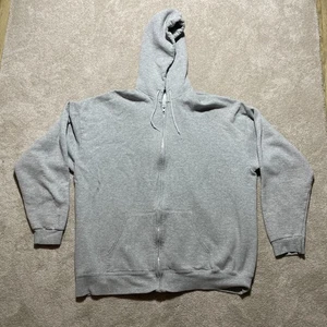 Felpa con cappuccio zip ghepardo vintage XXL grigia made in USA anni 80 90 full zip - Foto 1 di 10