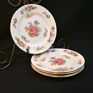 Aladdin Fine China 4 B&B Dessert Plates Dresdenia Floral 1946-52 Occupied Japan - Picture 1 of 14