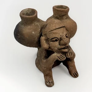 Pre-Colombian Style Mexican Pottery Figure Sculpture Water Carrier - Picture 1 of 3