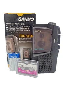 Libro de conversaciones Sanyo TRC-515M microcassette grabadora de voz dictáfono dictado negro - Imagen 1 de 24