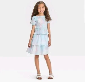 Girls' Disney The Little Mermaid 2pc Tie-Dye Top and Bottom Set - Light Blue M - Picture 1 of 4