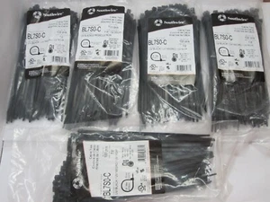 500 SOUTHWIRE 7" UV BLACK NYLON WIRE CABLE ZIP TIES 50LB, 5 bags of 100, BL7S0-C - Picture 1 of 2