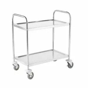 Vogue 2 Tier Flat Pack Trolley St/St - 855Lx535Wx940mmH - Picture 1 of 1