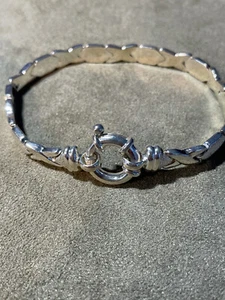 VINTAGE MILOR ITALY  X MARKS THE SPOT BRACELET IN STERLING SILVER -7.5 " - Picture 1 of 5