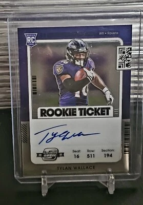 2021 Panini Contenders Optic Rookie Ticket Autograph Tylan Wallace Ravens - Image 1 of 2