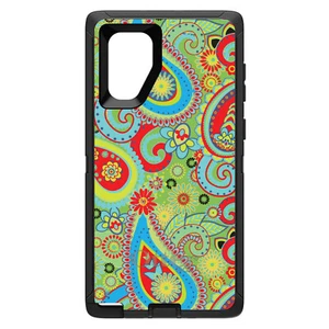 OtterBox Defender for Galaxy Note (Choose Model) Green Red Blue Paisley - Picture 1 of 11