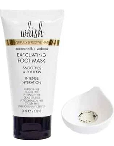 Whish Exfoliating Foot Mask Coconut Milk + Verbena Smooths & Softens Organic NEW - Picture 1 of 3