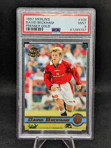 1997-98 Merlin Premier Gold David Beckham #109 PSA 9 - Picture 1 of 3