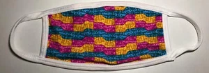Snake Colorful Pattern Yellow Pink Blue Rainbow Face Mask Washable Adult Masks - Picture 1 of 6