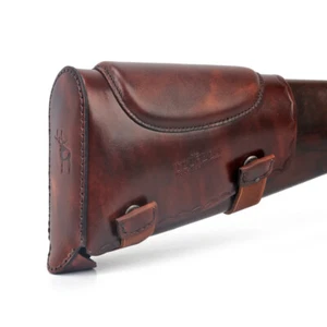 TOURBON Leather Shotgun Rifle Recoil Pad Stock Holder Slipon w/Cheek Riser Rest - Picture 1 of 23