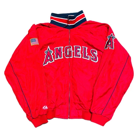 Vintage 2002-2003 Angels Majestic Dugout Jacket RARE Sz XXL Cover