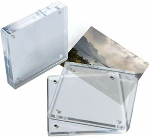 Set of 2 Acrylic Picture Frames, Double Sided Frames, 4x4 Picture Frame Acrylic - Picture 1 of 8