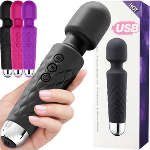 28 Speed Rechargeable Dildo Magic Wand Vibrator Clit Stimulator AV Big Sex Toy - Picture 1 of 26